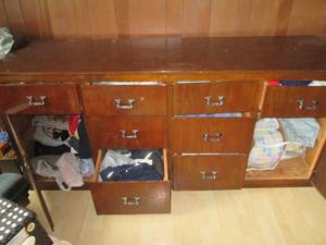 Large Dresser Full Of Clothing, Bed...