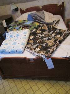 Bed & Frame With Pillows and All Bl...