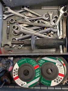 lot 2 image: Lot of Misc. Wrenches & New Cutoff Disks