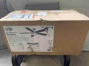 lot 63 image: Brushed Nickel & Walnut Quiet 52 Ceiling Fan