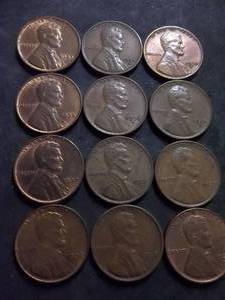 1935, 1936, 1937, 1938, P,D,S Lincoln Cents