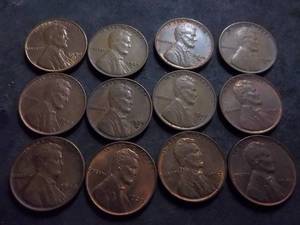 1939, 1940, 1941, 1942,  P,D,S Lincoln Cents