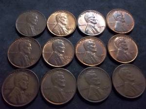 1947, 1948, 1949, 1950 P,D,S Lincoln Cents