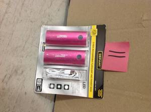 lot 11 image: Defiant 130 Lumens Rechargeable Flashlight and Power Bank in Pink (2-Pack)