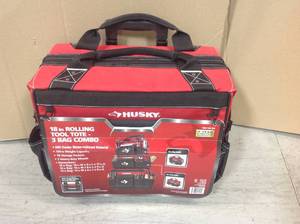 lot 23 image: Husky 18 in. Rolling Tool Tote Bag Combo in good condition