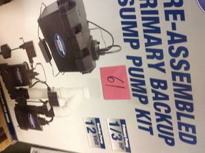 lot 61 image: Superior Pump Pre-Assembled Emergency Backup Sump Pump System