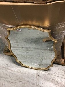 lot 117 image: PINNACLE 24 in. x 36 in. Gold Ornate Wall Accent Mirror (NOT USED)