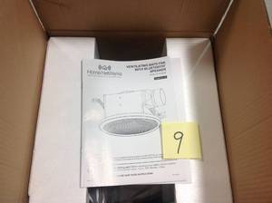 lot 9 image: Home Netwerks Decorative White 100 CFM Bluetooth Stereo Speakers Bathroom Exhaust Fan with LED Light in good condition