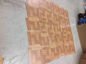 lot 63 image: Case Of 30 Tiles -wood Parquet 12 X 12 Peel & Stick Vinyl Tile Flooring 30sqf