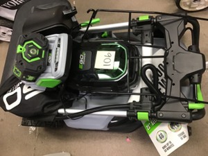 lot 106 image: Ego 21 in. 56V Lithium-Ion Cordless Electric Walk Behind Self Propelled Mower, 7.5 Ah Battery and Charger Included in good condition