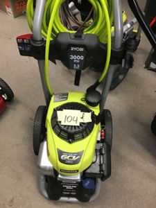 lot 104 image: Ryobi 3000 PSI 2.3-GPM Honda Gas Pressure Washer in good condition