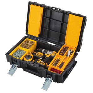lot 115 image: Dewalt ToughSystem DS450 22 in. 17 Gal. Mobile Tool Box, DS130 Tool Box and Small Parts Organizer Combo Set of 2