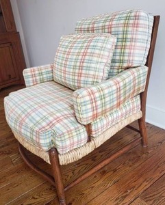 lot 16 image: Country French Rush Seat Arm Chair