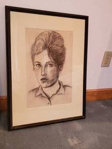 lot 77 image: Framed Portrait Sketches of a Young Girl