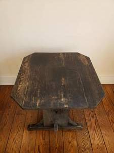 lot 47 image: Rustic Wood Black Side Table