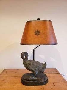lot 17 image: Figural Brass Duck Lamp