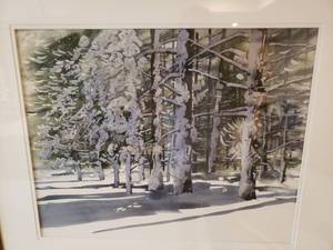 lot 97 image: Framed Print of a Wintery Forest Landscape