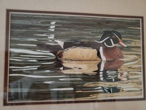 lot 68 image: Framed Wood Duck Print