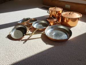 lot 9 image: Copral Copper Cookware  9 piece set