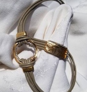 lot 3 image: Urban Chic Gray Leather Rope Necklace and Bracelet Set