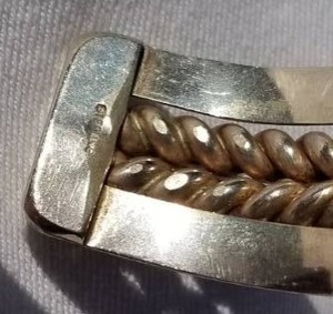 lot 4 image: Heavy Sterling Silver Rope Cuff Bracelet  72 grams