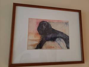 lot 115 image: Jackie Garrick-Waldman Framed Print of a Relaxing Spaniel