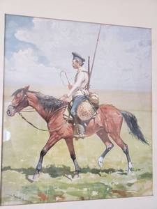 lot 119 image: Frederic Remington Soldiers Profile in Stride Print