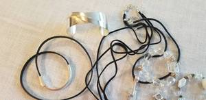 lot 6 image: Modern Silver and Black Jewelry with Brighton Bracelets