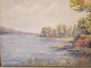 lot 106 image: Original Oil Painting of a Summer Lake