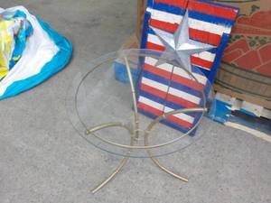 Metal and Glass End Table and Wood ...