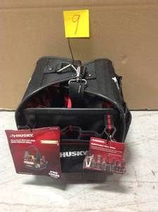lot 9 image: Husky 10 in. Electrician Tool Bag with Removable Tool Wall not used