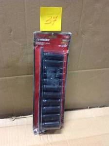 lot 37 image: Husky 12 in. Drive Deep SAE Impact Socket Set (11-Piece) in good condition