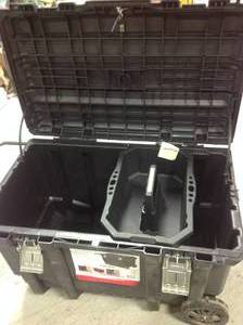 lot 53 image: Husky 37 in. Rolling Tool Box Utility Cart Black  PLEASE SEE PHOTO DAMAGE