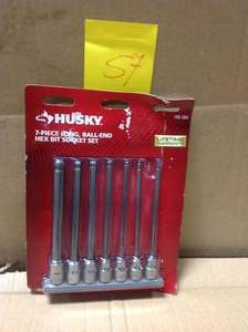lot 57 image: Husky 38 in. Drive Metric Long Ball Hex Bit Socket Set (7-Piece) in good condition