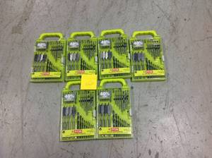 lot 64 image: LOt of 6 RYOBI Black Oxide Drill and Drive Kit (31-Piece) New 