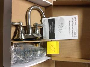 lot 87 image: Glacier Bay 67513W-6004 Mandouri 4 2-Handle Bathroom Faucet in Brushed Nickel in good condition