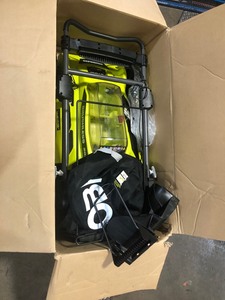 lot 107 image: RYOBI 20 in. 40-Volt Brushless Lithium-Ion Cordless Battery Walk Behind Push Lawn Mower 6.0 Ah BatteryCharger Included In good condition