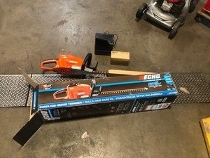 lot 109 image: ECHO CHT-58V2AH 24 L 58V 2Ah Lithium-Ion Electric Hedge Trimmer w Blade Cover In good condition