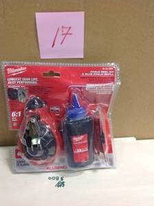 Lot of 2 Milwaukee 100 ft. Aluminum Chalk Reel Kit with Blue Chalk and Bonus Line in good condition