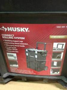 Husky 22 in. Connect Rolling System Plastic Tool Box wheel is damaged see pictures