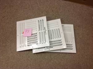 LOT OF 3 GRILLE 10 IN W X 1 IN WHITE not used