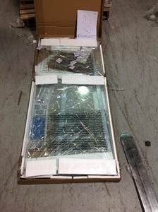 lot 49 image: SCHON Mia 40 in. x 55 in. Semi-Framed Hinge Tub and Shower Door in Chrome and Clear Glass(NOT USED)