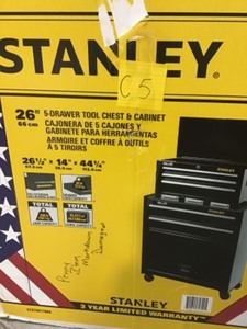 lot 57 image: STANLEY 26 in. 5-Drawer Tool Chest (SEE PICTURES)