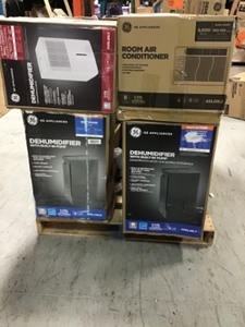Pallets whit assorted mix appliances dehumidifier and airs conditioner original costumer returns