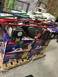 Pallet of assorted cleaning products and accessories original customers returns