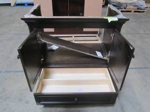 lot 201 image: Home Decorators Collection Moorpark 37 in. Vanity in Burnished Walnut - Cabinet Only - MPBNVT3722