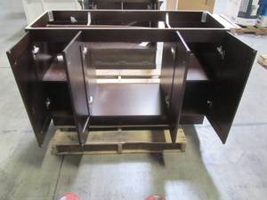 lot 202 image: Glacier Bay Vanity Pro All-In-One 48.5 in. W Vanity in Chestnut - Cabinet Only - VP48P5-CN