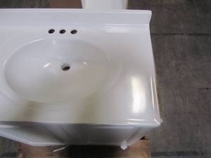 lot 203 image: Glacier Bay 30-12 in. W Vanity in White with Vanity Top in White with White Basin GB30P2COM-WH