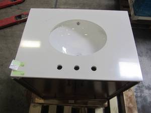 lot 205 image: Dorel Living 30 in Bleeker Vanity with White Vanity Top DL8855-B