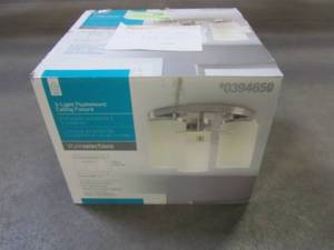 lot 832 image: Style Selections Tolrain 11.3-in W Brushed nickel Flush Mount Light LWS1011A1
